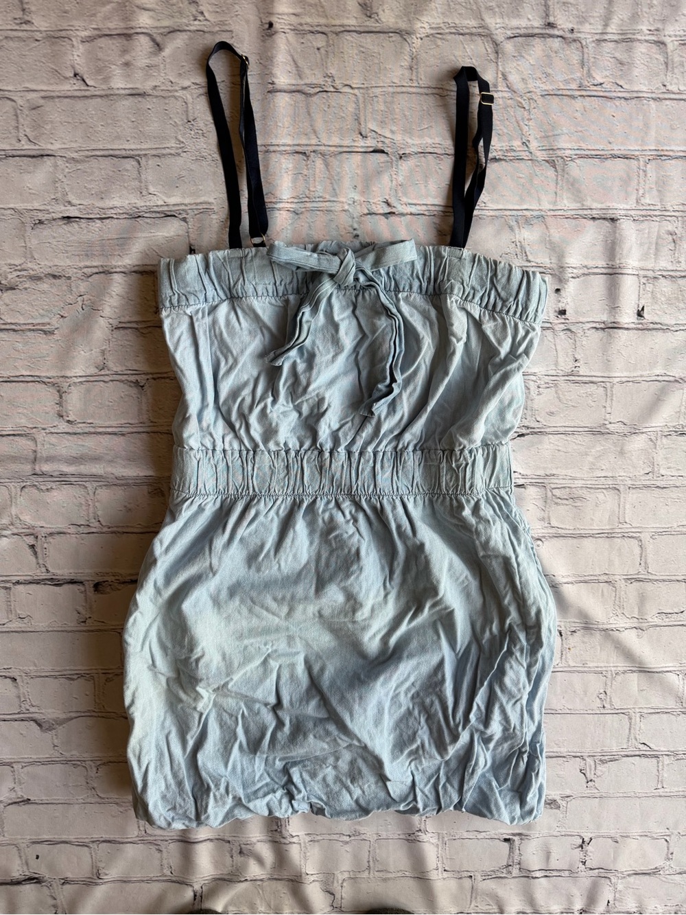 J. Crew Chambray Bubble-Hem Sundress Women’s Small Short Western Denim Dress